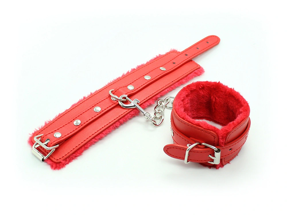 VN Velvet Ankle Cuffs 1008 Red