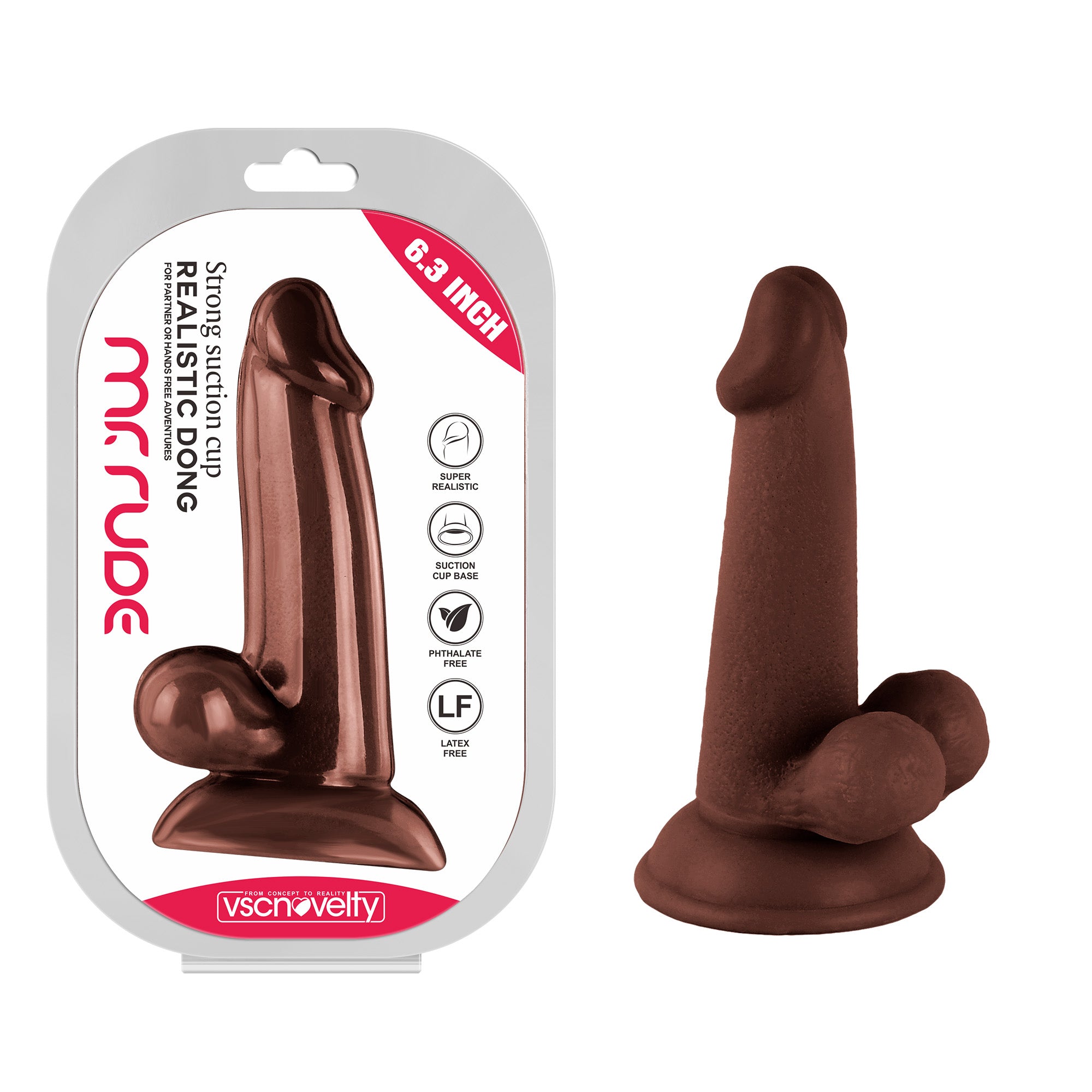 Mr Rude 6.3-Inch Realistic Dildo - Brown