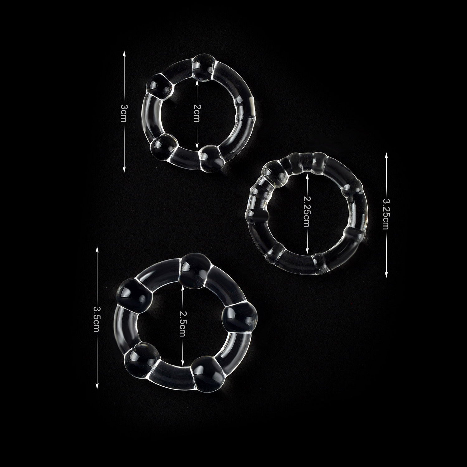 VSC 3-Piece Clear Cock Ring Set