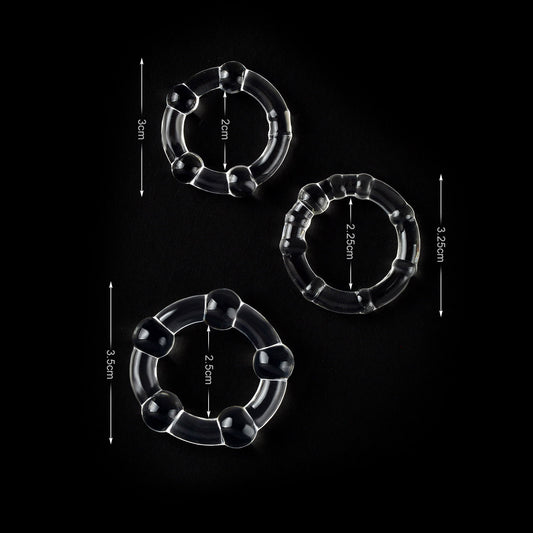 VSC 3-Piece Clear Cock Ring Set