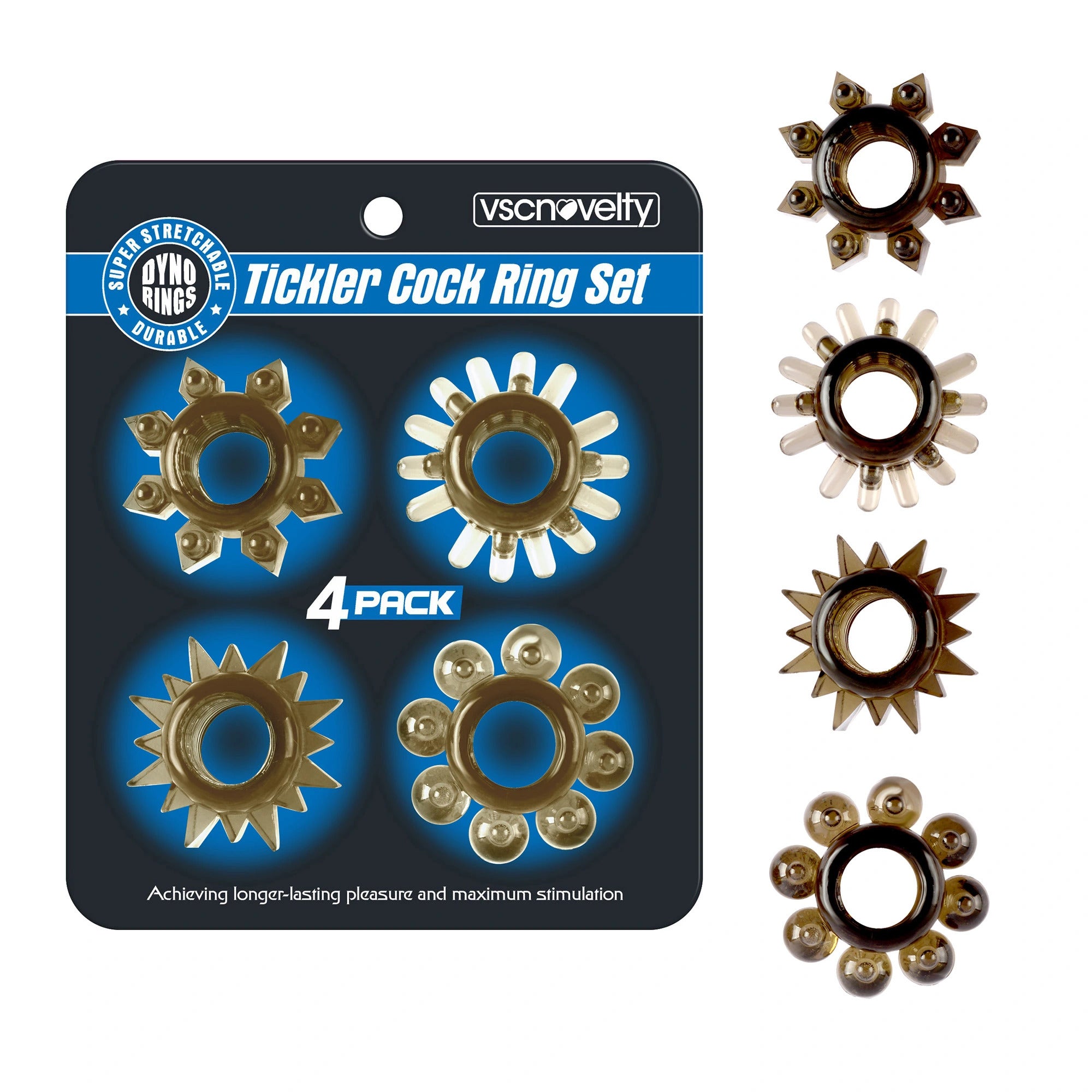 VSCN - Tickler Cockring - 4 Pack Black