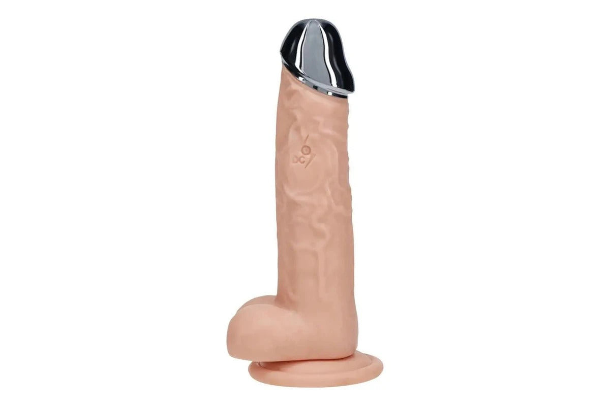 REALROCK Metal Head 8'' Rechargeable Vibrating Dildo - Wireless Remote
