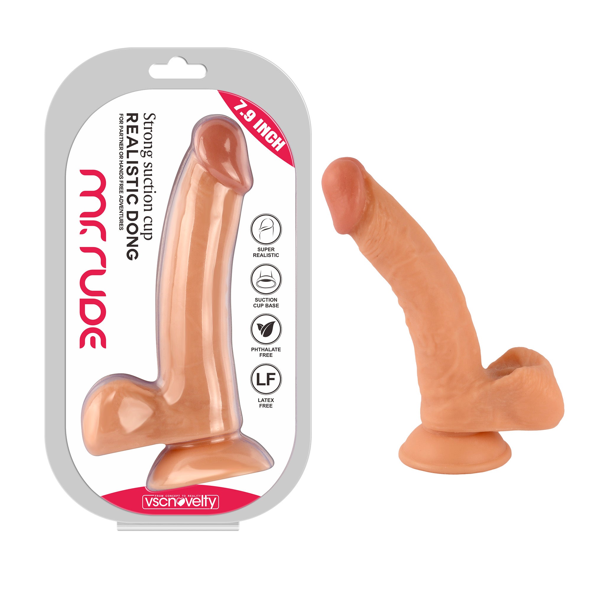 Mr Rude 7.9-Inch Realistic Dildo - Flesh (210056)