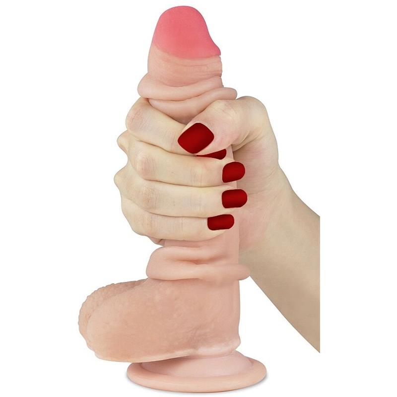 Lovetoy Sliding Skin Dual Layer Dong 7 Inch Flesh