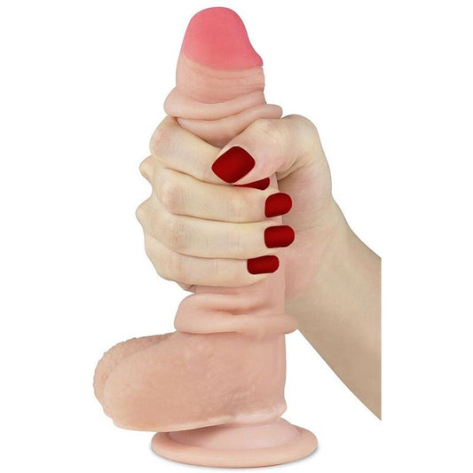 Lovetoy Sliding Skin Dual Layer Dong 7 Inch Flesh