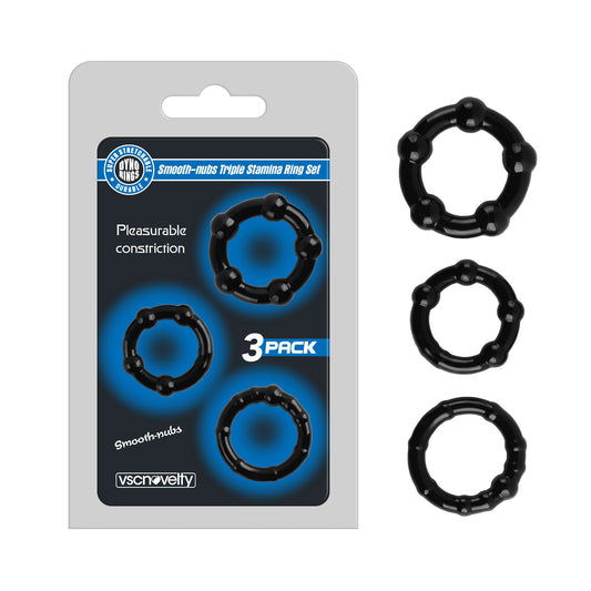 VSC 3-Piece Black Cock Ring Set