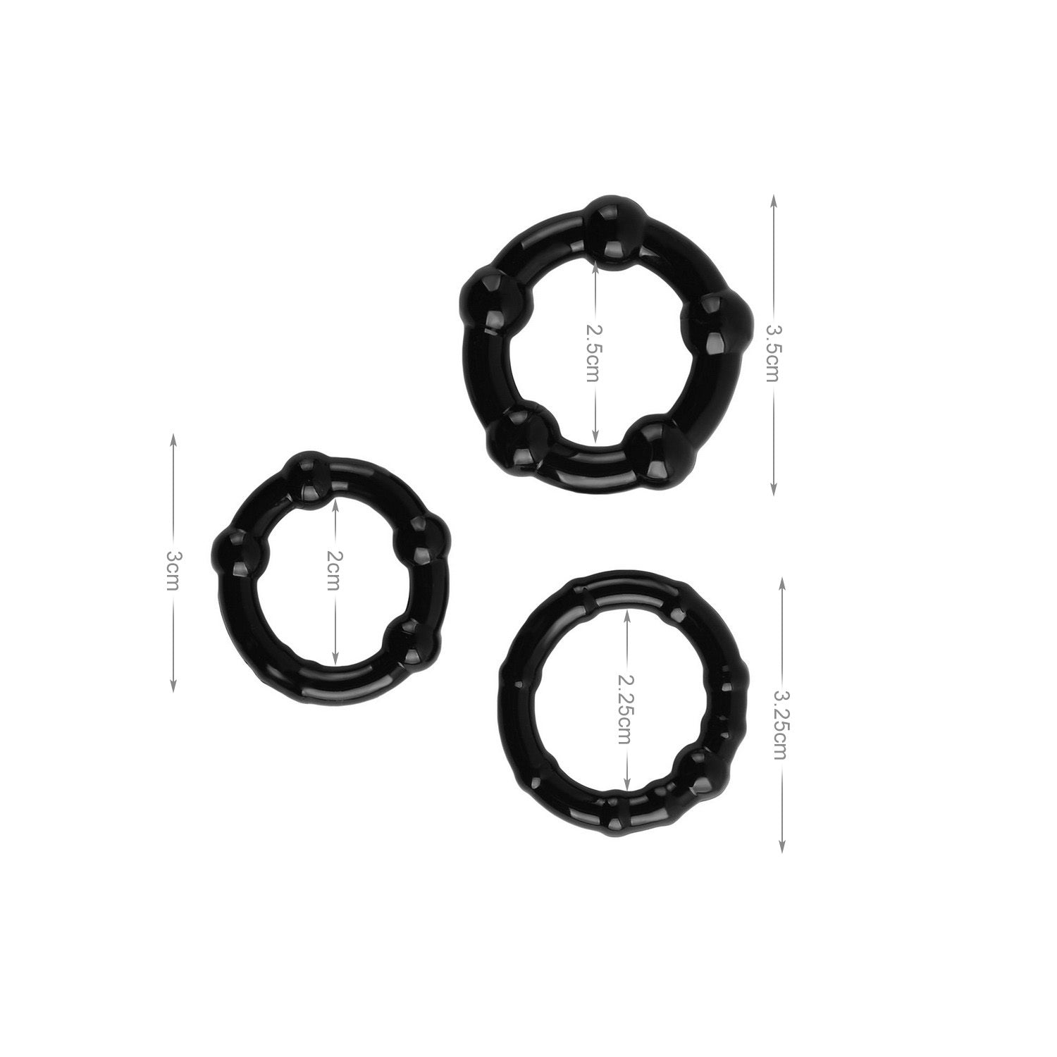 VSC 3-Piece Black Cock Ring Set