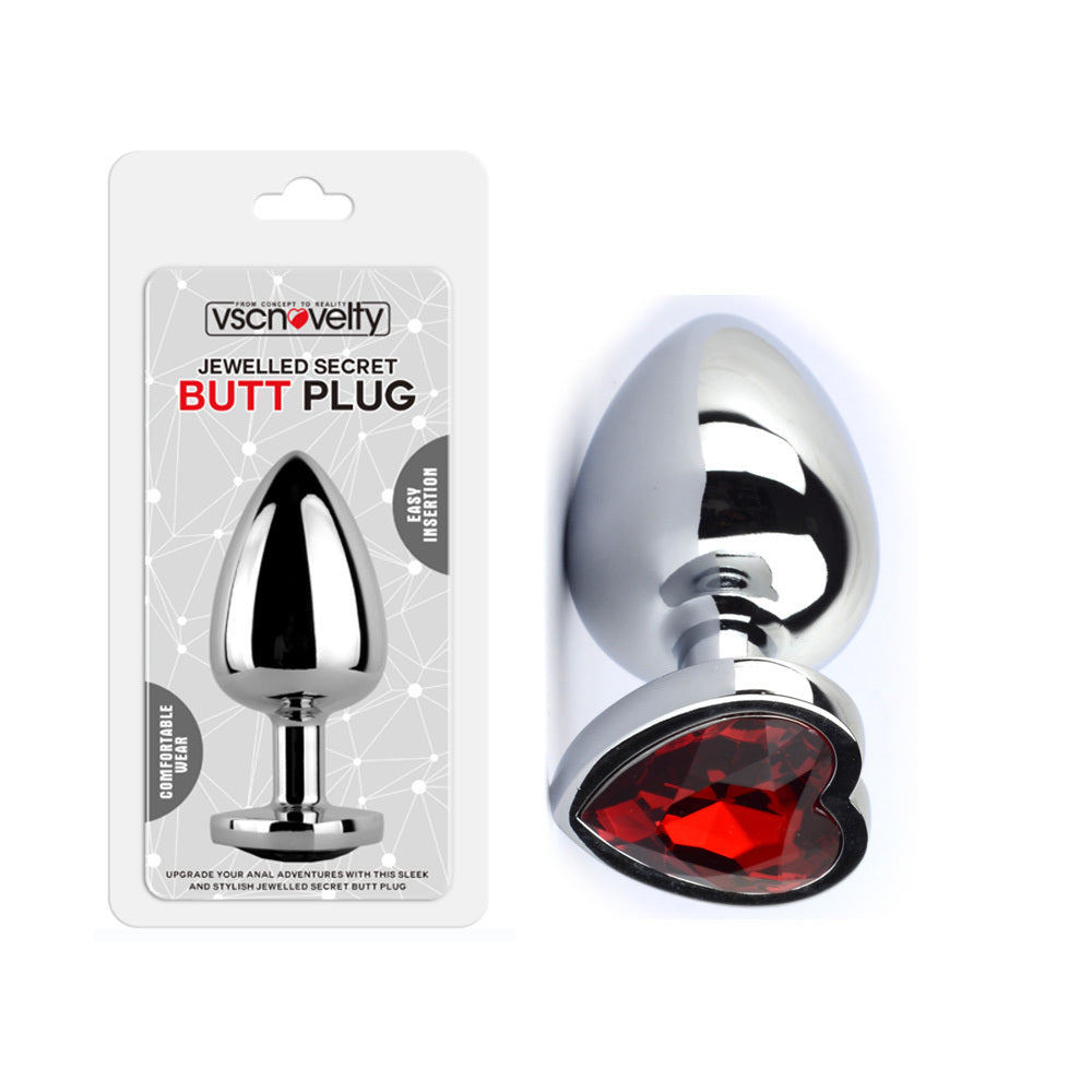 VSC Silver Red Heart Anal Plug - Large