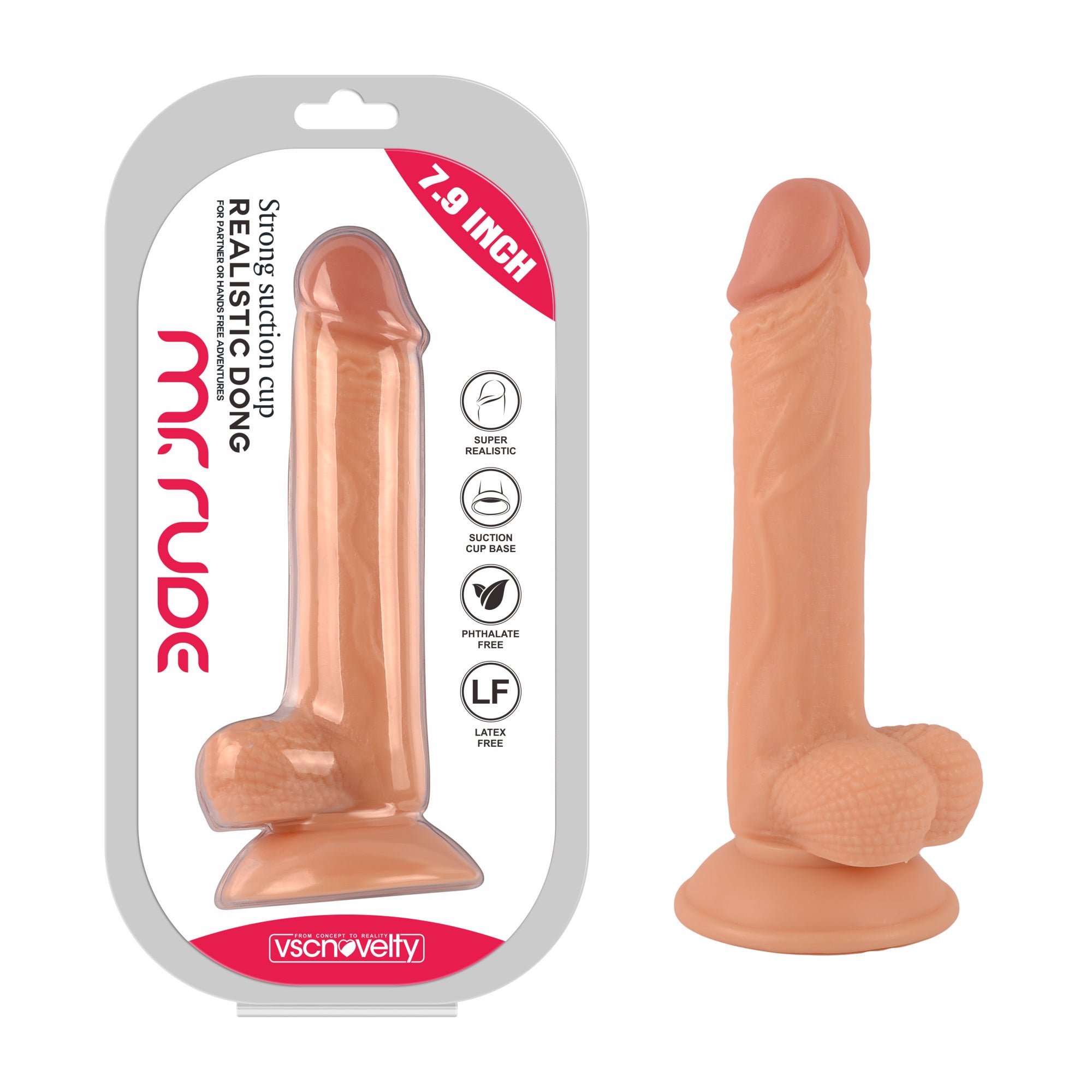 Mr Rude 7.9-Inch Realistic Dildo - Flesh