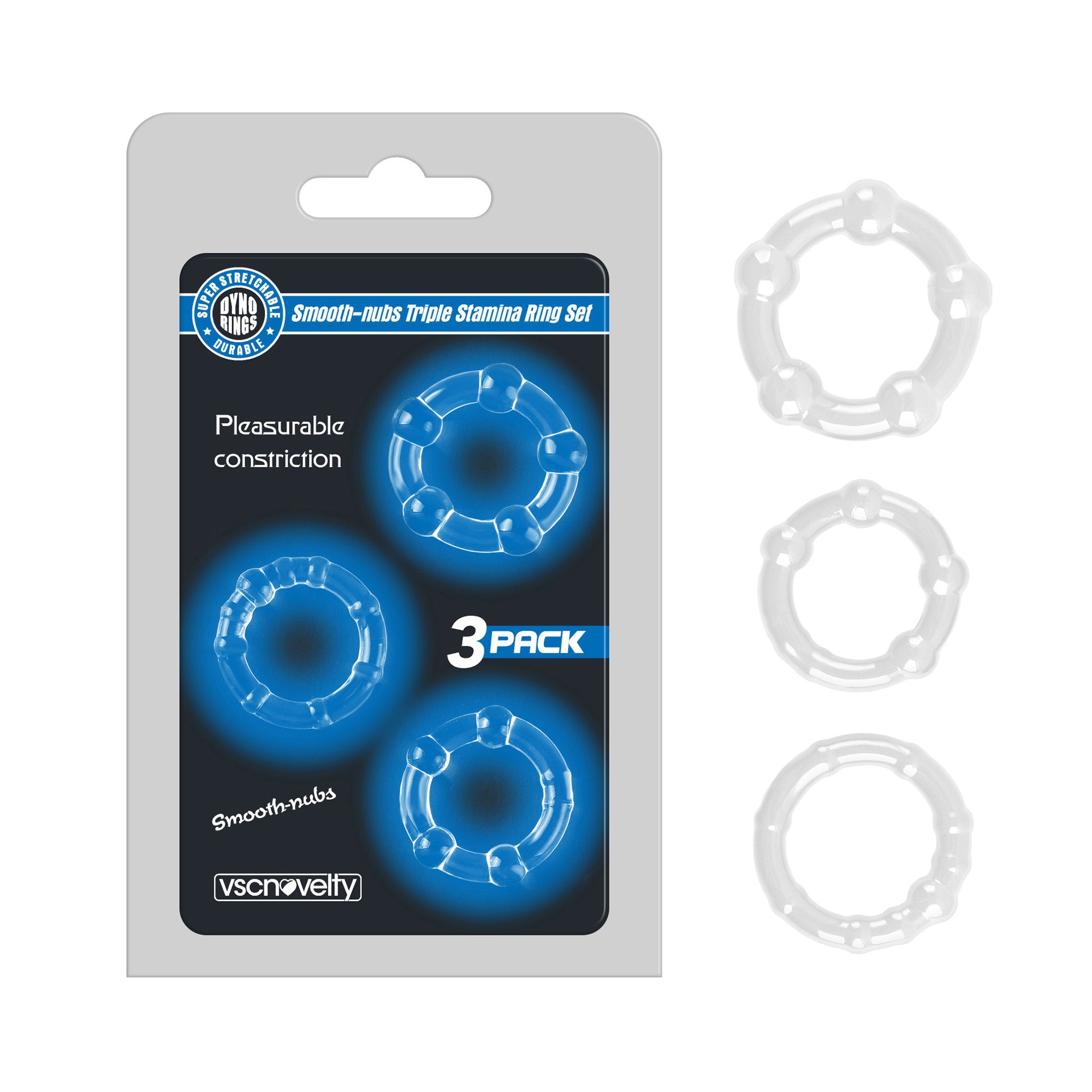 VSC 3-Piece Clear Cock Ring Set