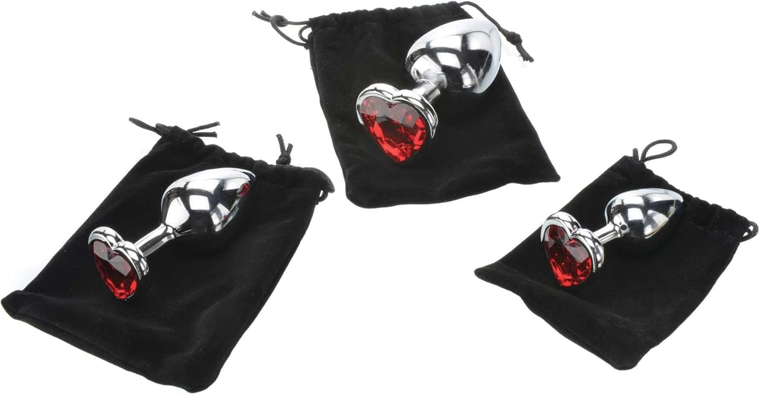 A&E Heart Anal Plug Set