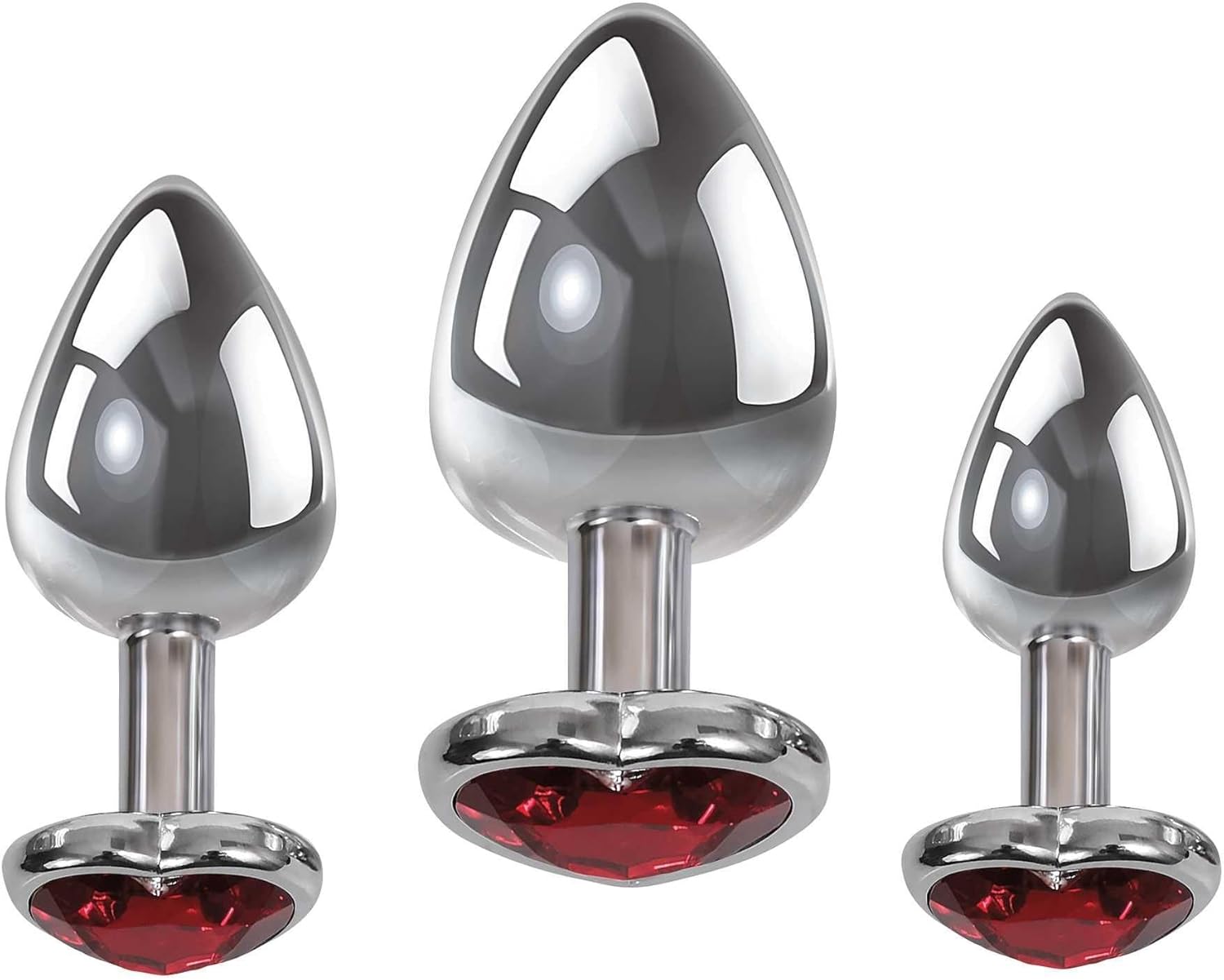 A&E Heart Anal Plug Set