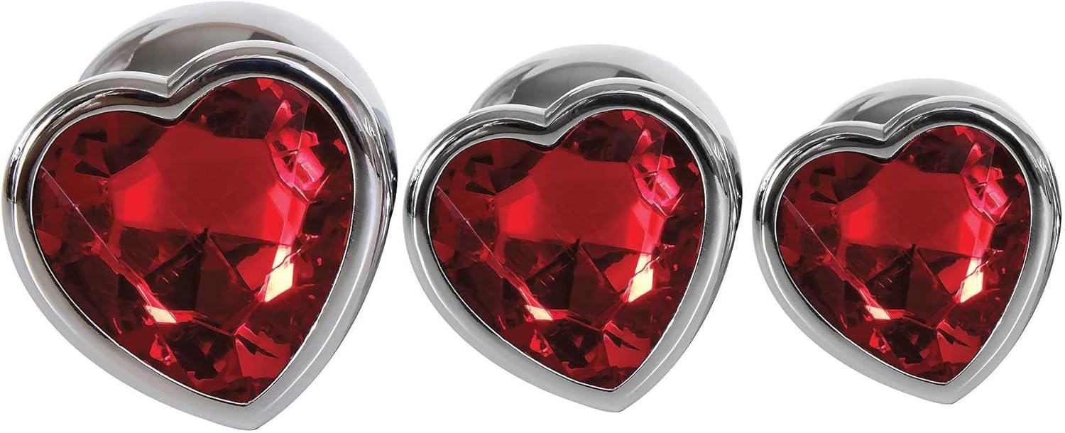 A&E Heart Anal Plug Set