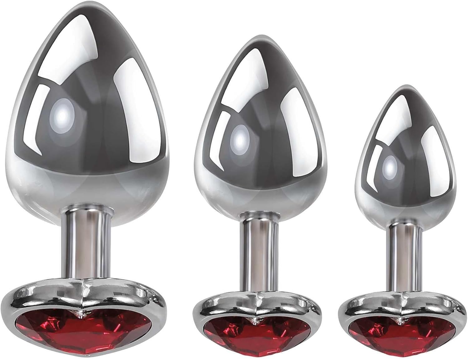 A&E Heart Anal Plug Set