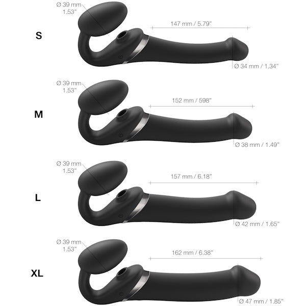 StrapOnMe - Strapless Multi Orgasm Bendable Strap-On Black - Small