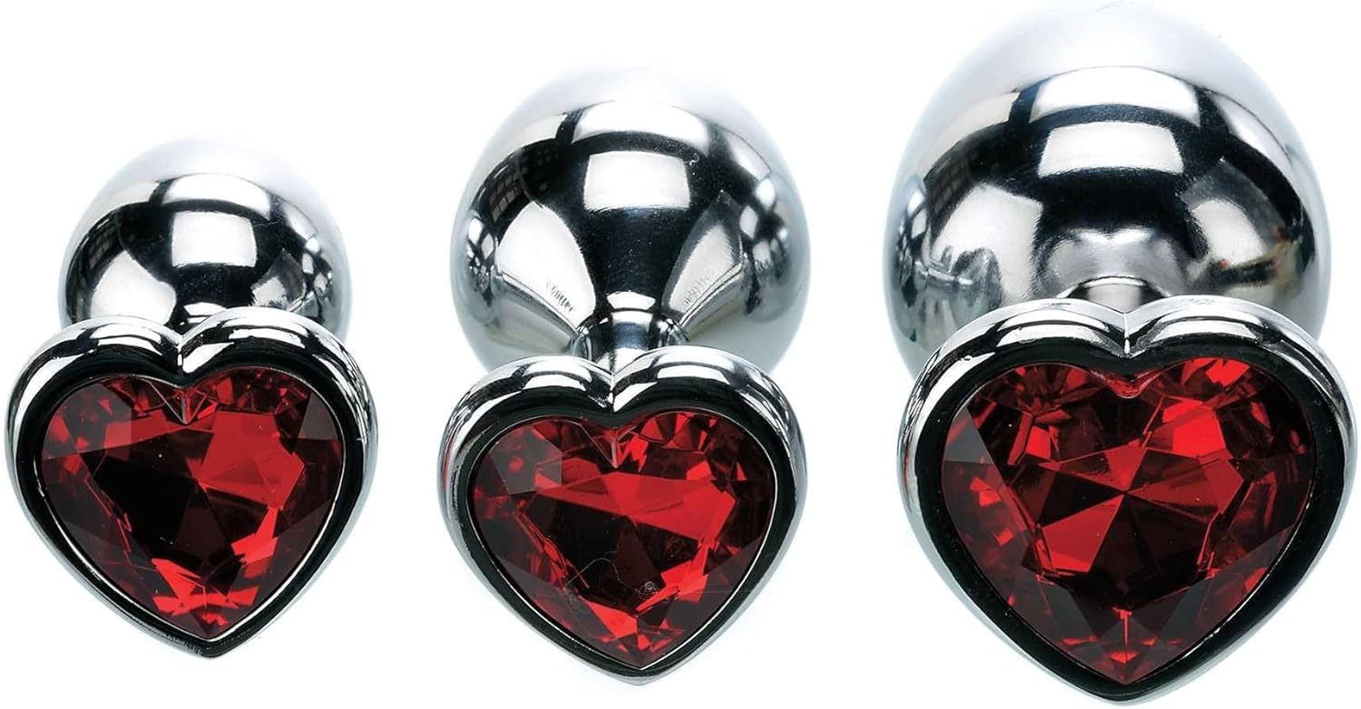 A&E Heart Anal Plug Set