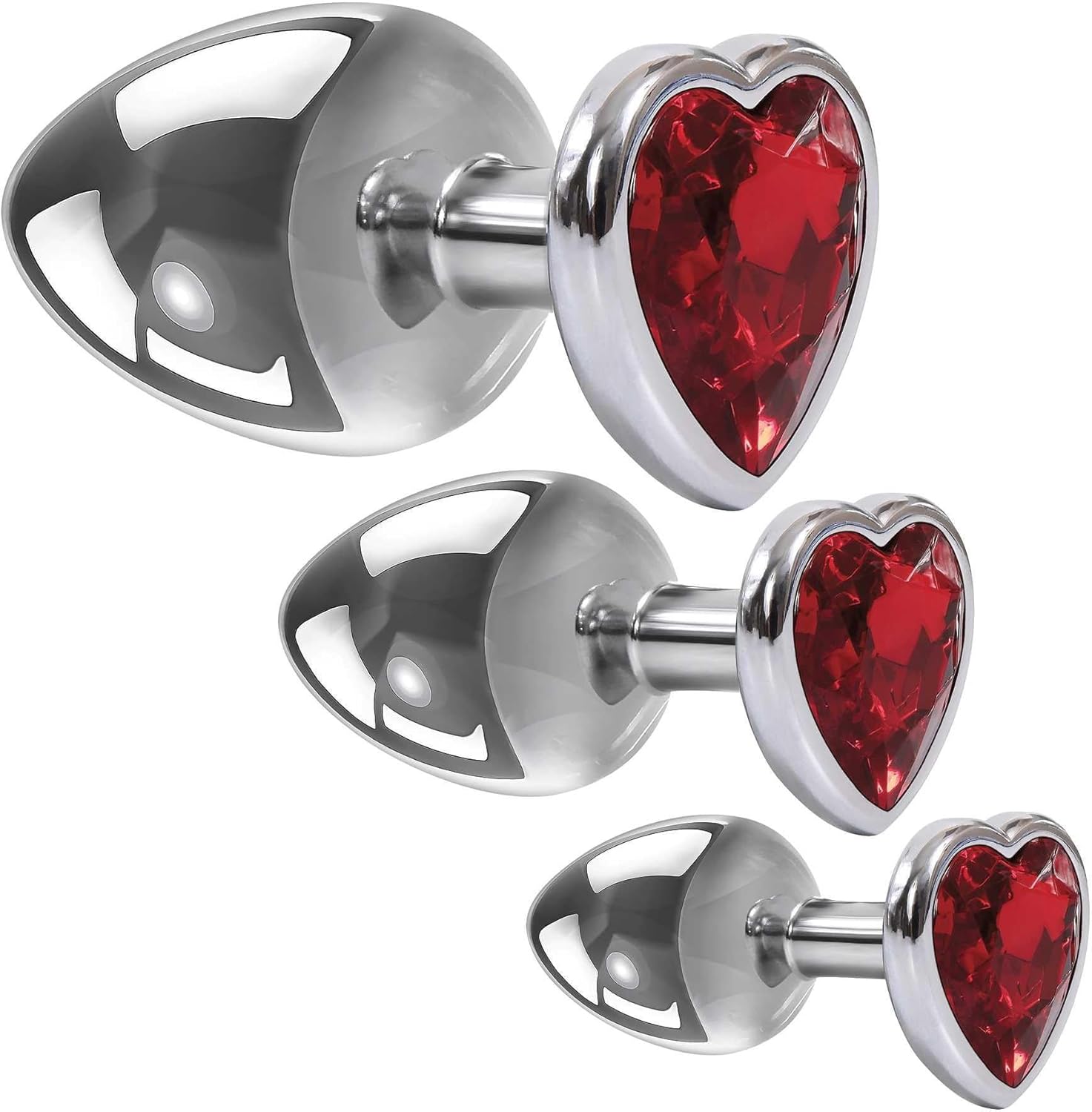 A&E Heart Anal Plug Set