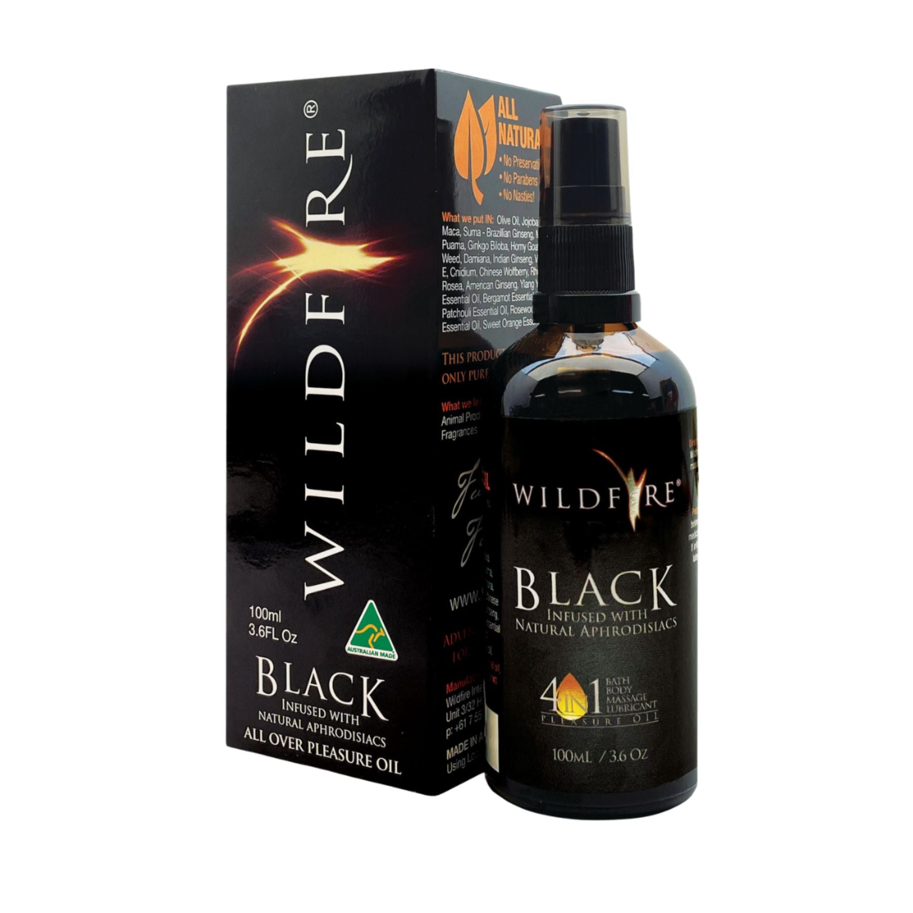 Wildfire BLACK - Massage Oil 100ml