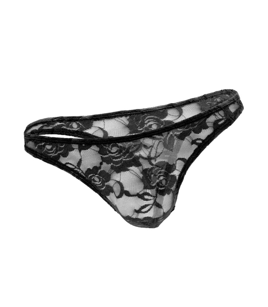 LL MEN1515 LaceThong L/XL Blk