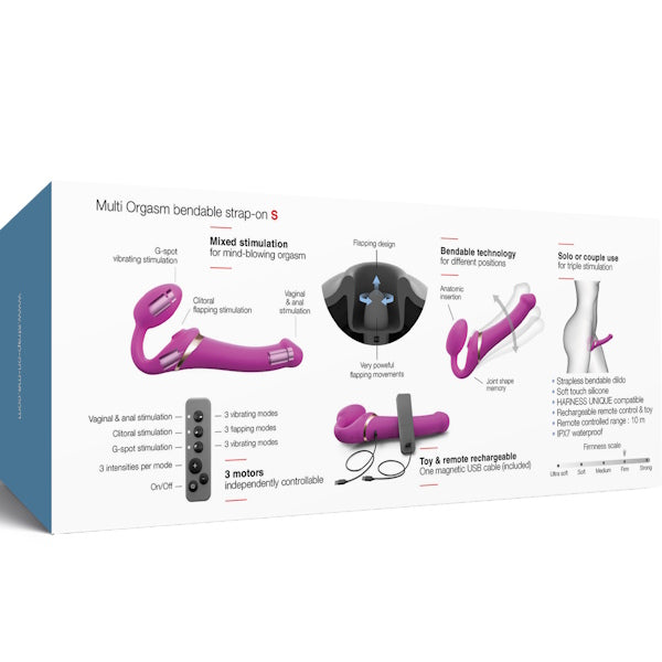 StrapOnMe Strapless Multi Orgasm Bendable Strap-On Fuchsia - S