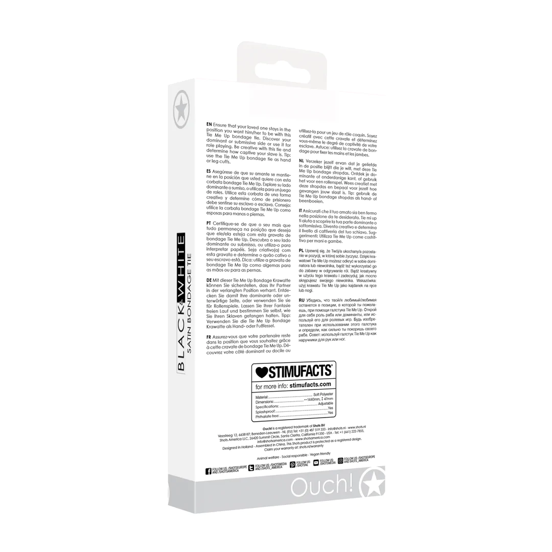 Ouch Satin Bondage Tie Blk