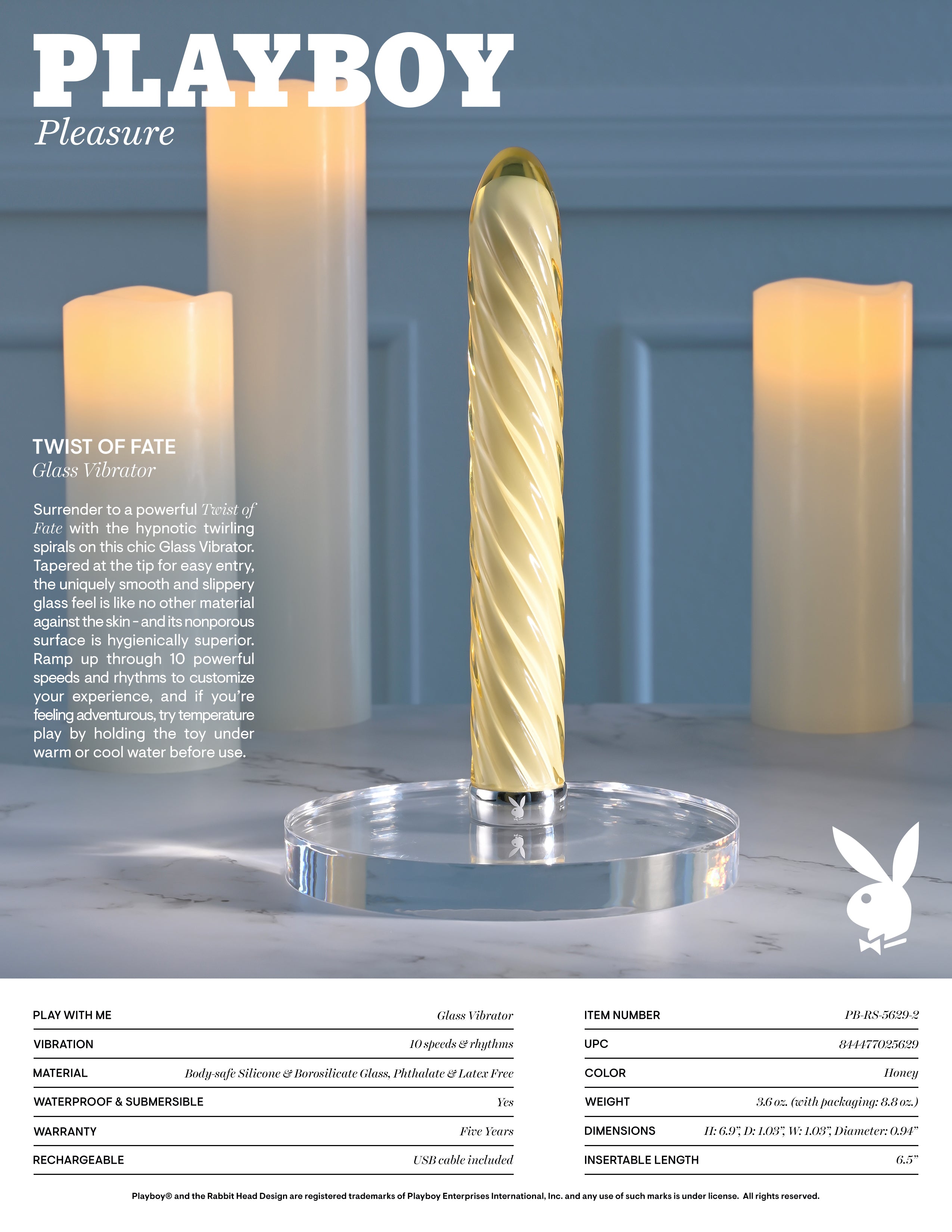 PLAYBOY Twist of Fate Glass