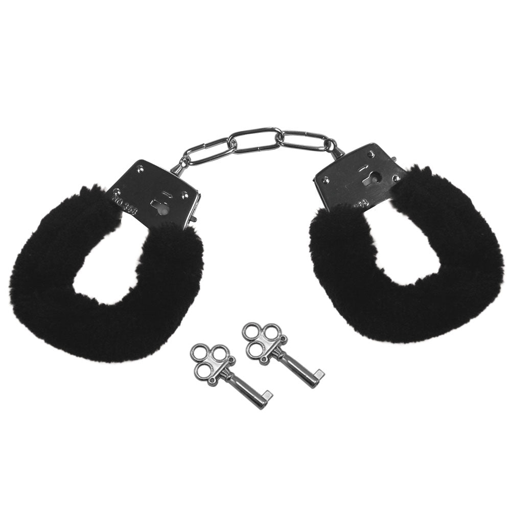 S&M Furry Handcuffs Black