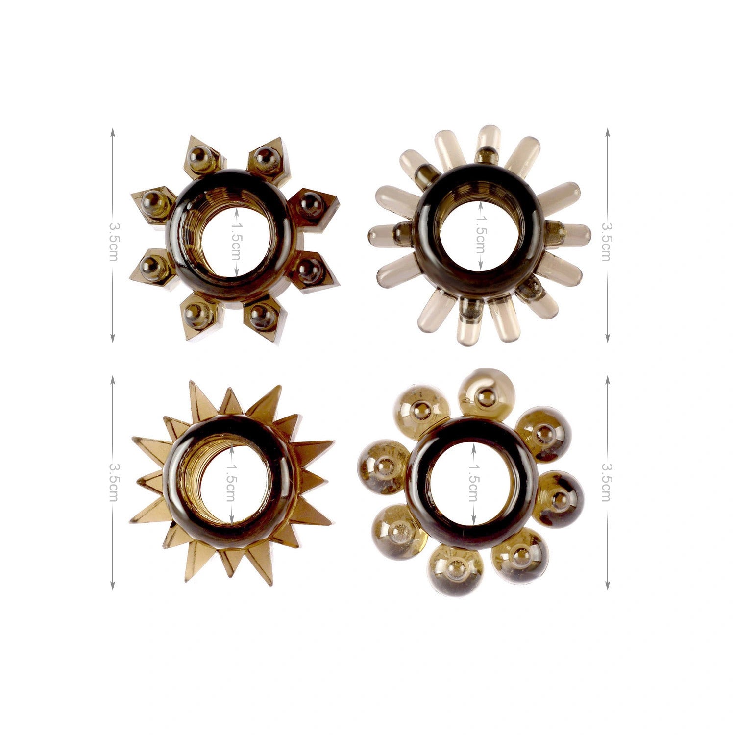 VSCN - Tickler Cockring - 4 Pack Black