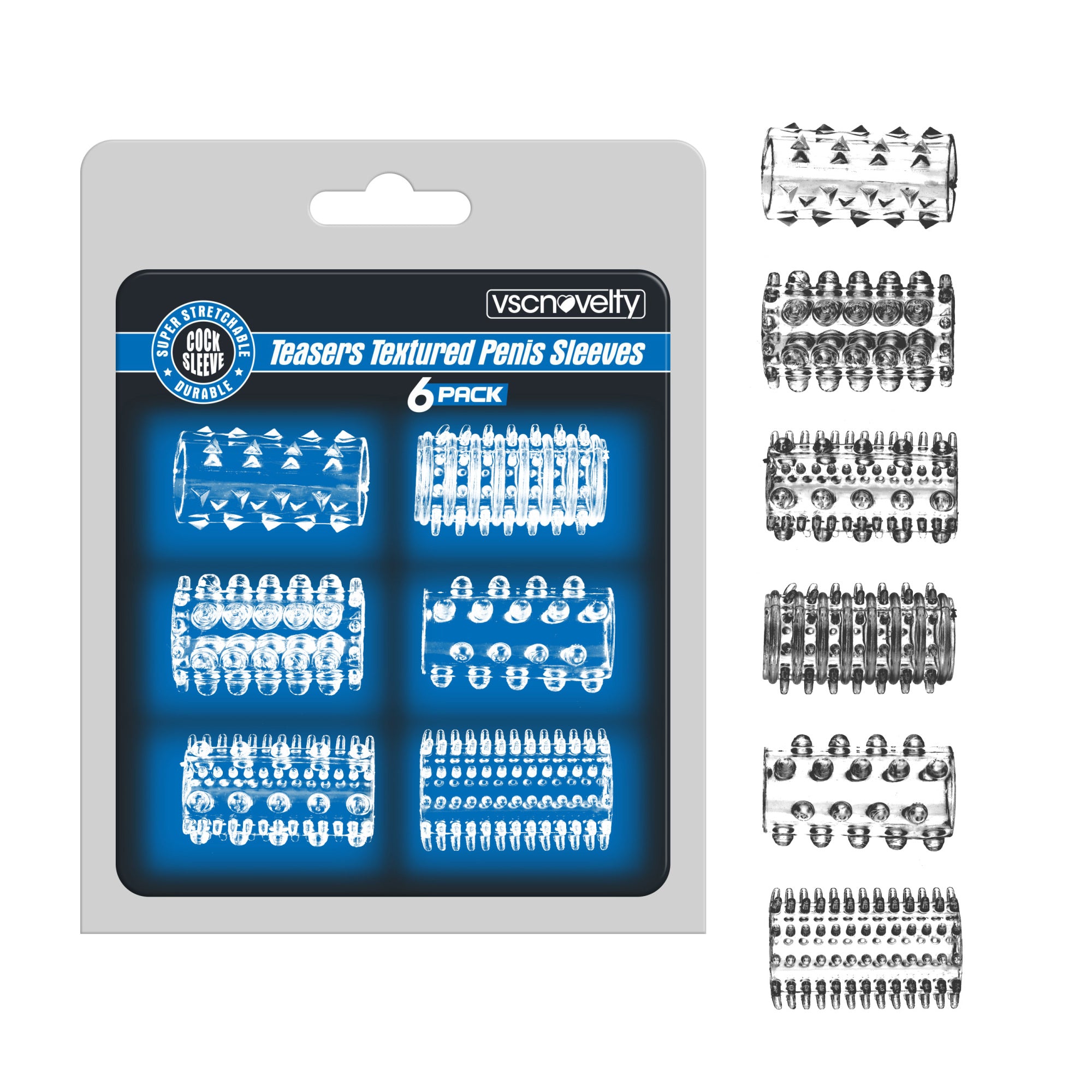 VSC Clear Penis Sleeves - 6 Pack