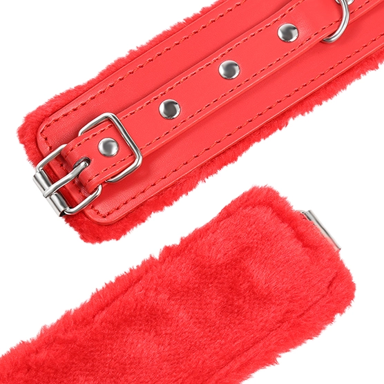 VN Velvet Ankle Cuffs 1008 Red