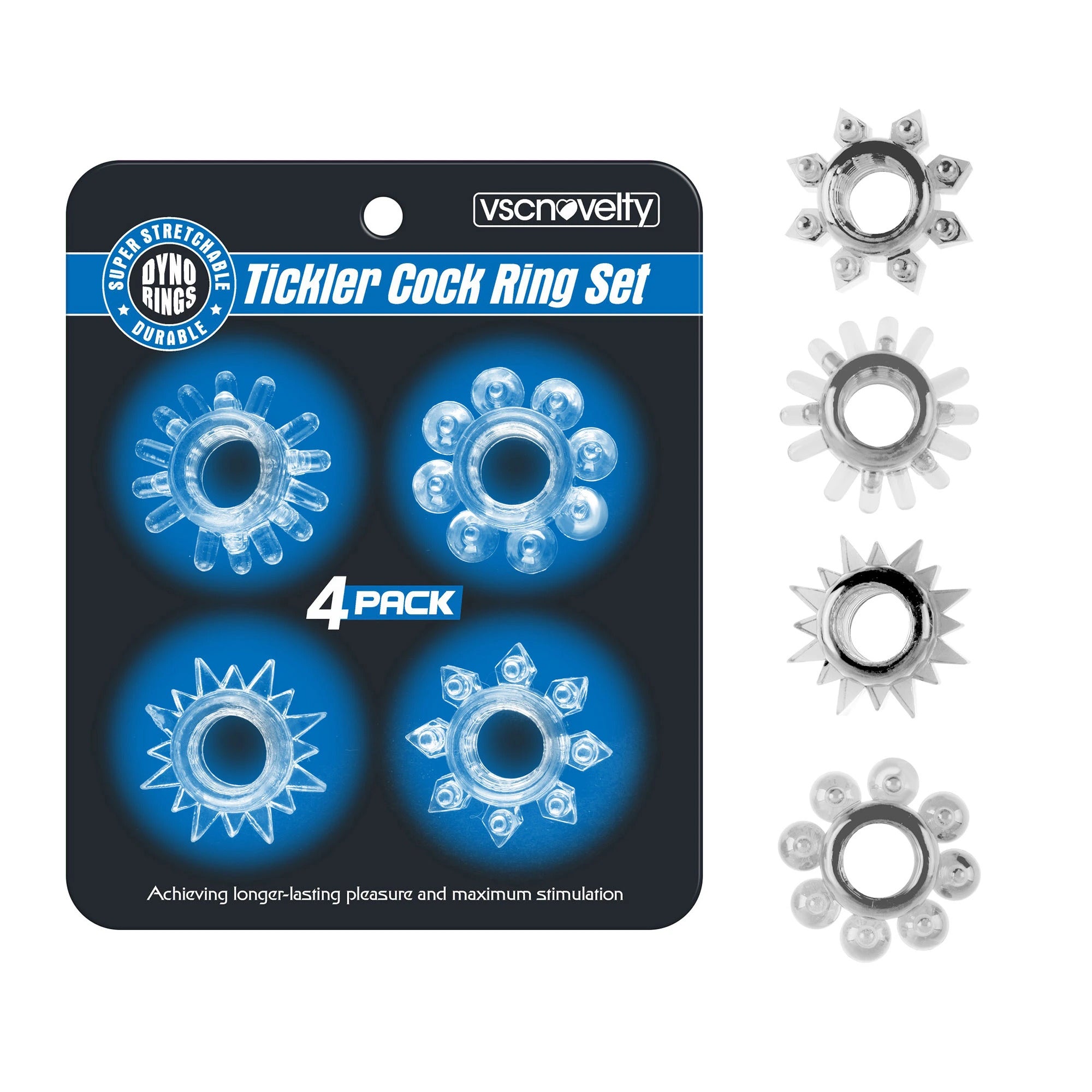 VSCN - Tickler Cockring - 4 Pack Clear