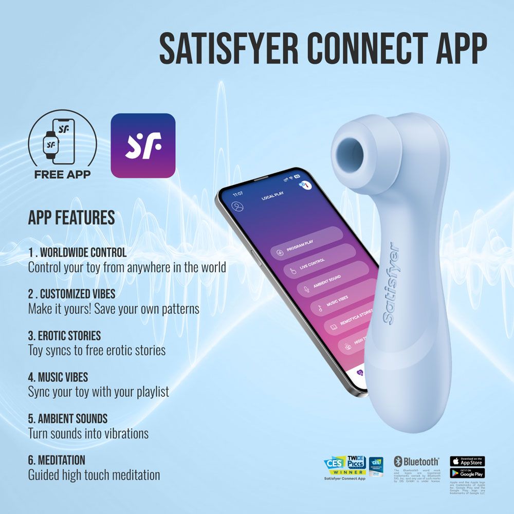 Satisfyer Pro 2 Generation 4 Serene Blue clitoral stimulator