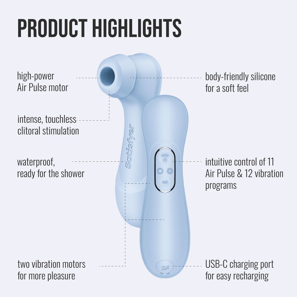 Satisfyer Pro 2 Generation 4 Serene Blue clitoral stimulator