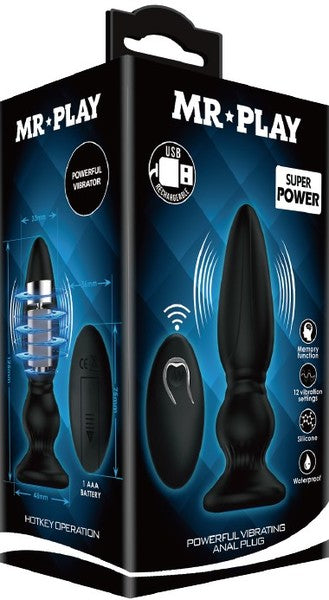 Mr.Play Vibrating Anal Plug - Remote Controlled