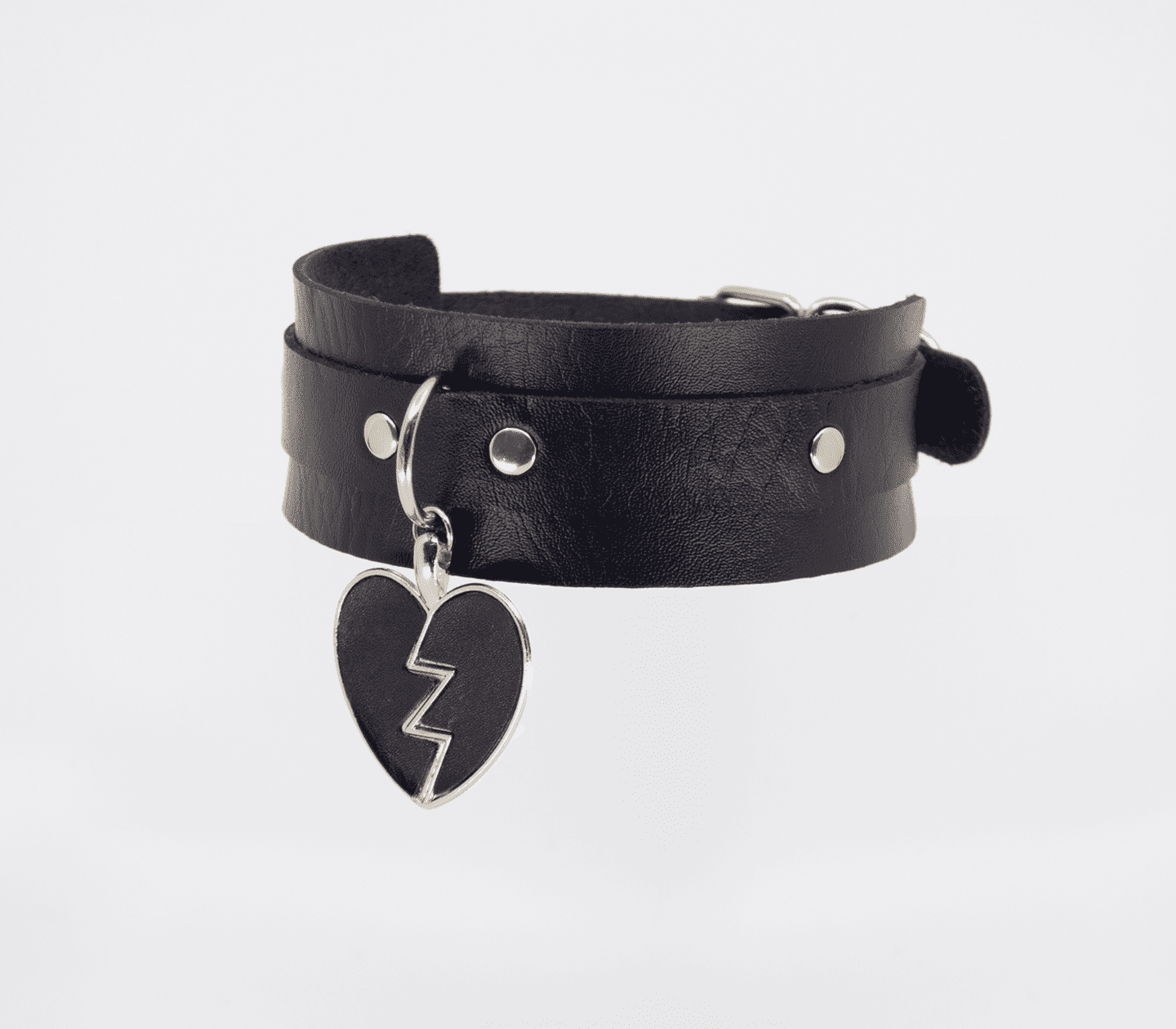 LL CHO029 Heart Choker Blk