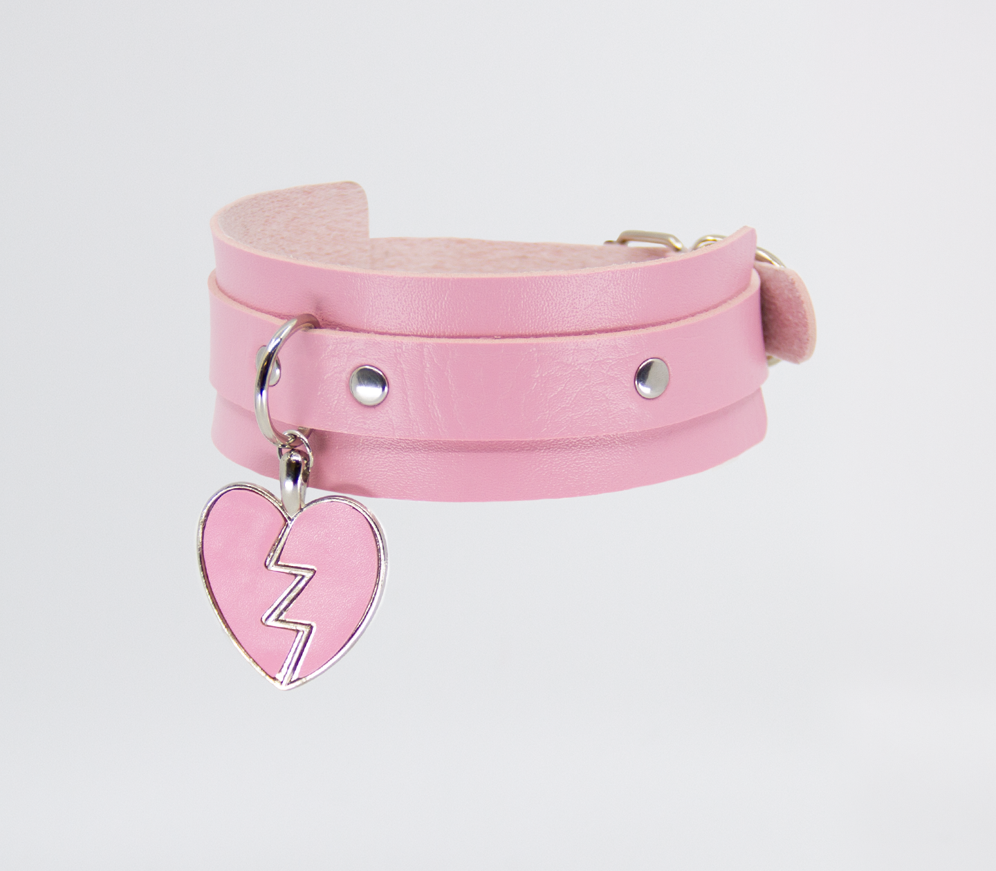 LL CH029 Heart Choker Pink
