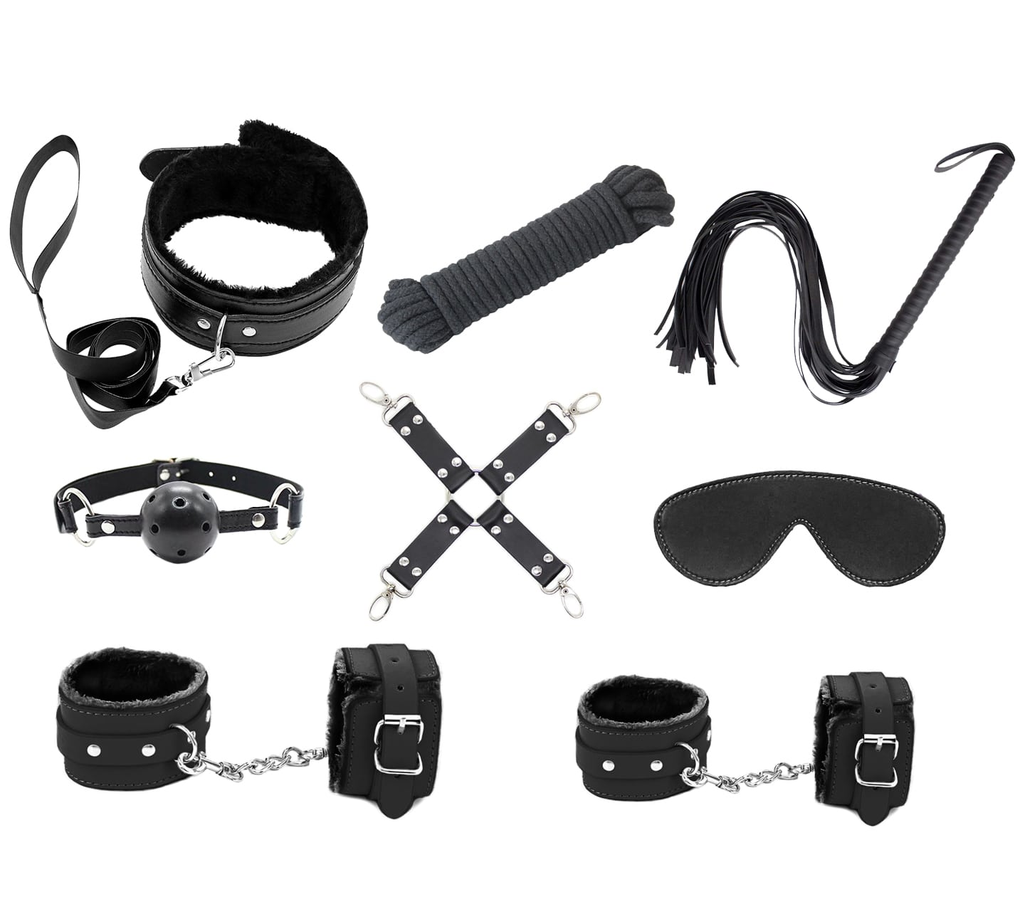 LL 9 Pce Bondage Kit Blk