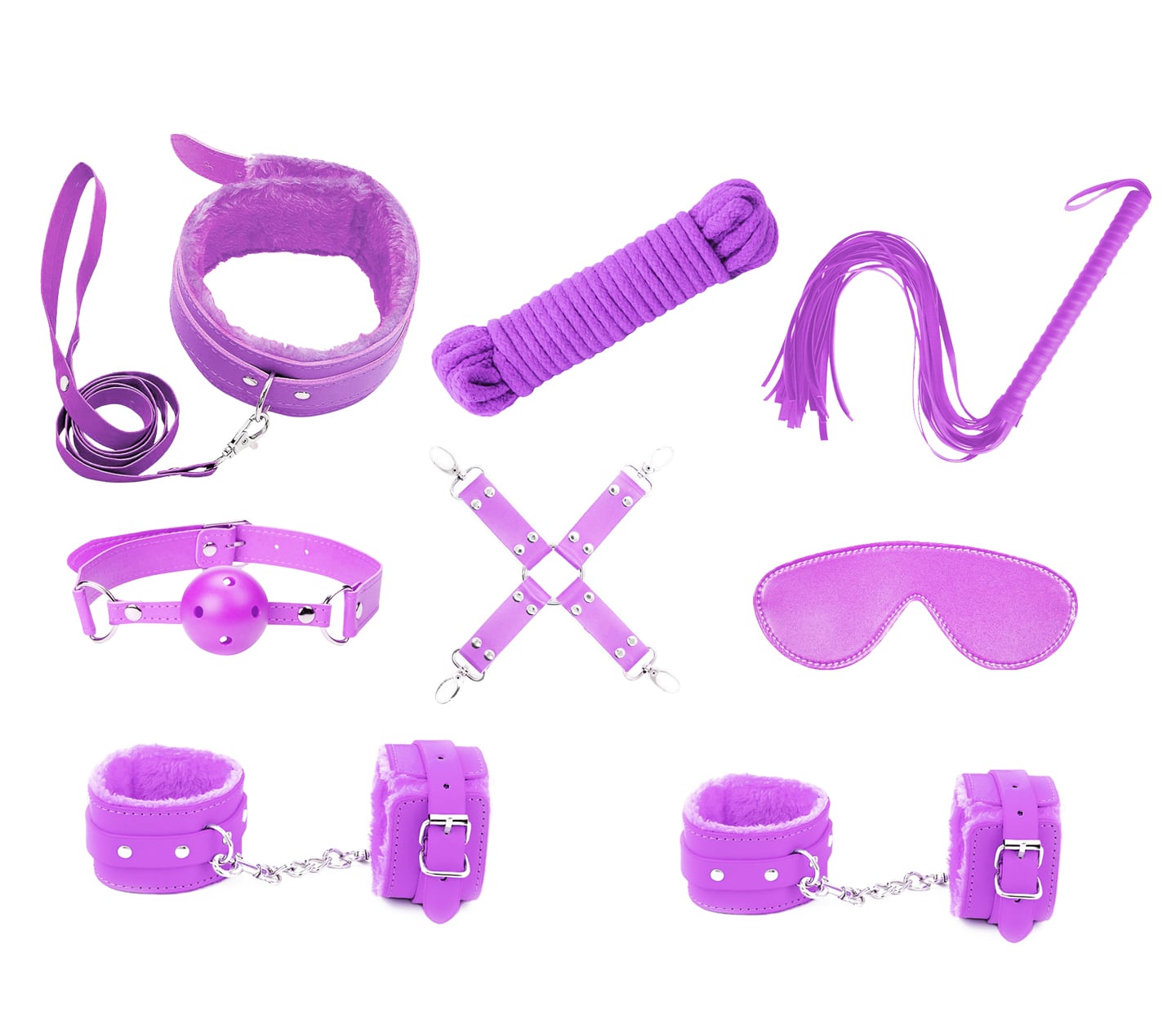 LL 9 Pce Bondage Kit Purple