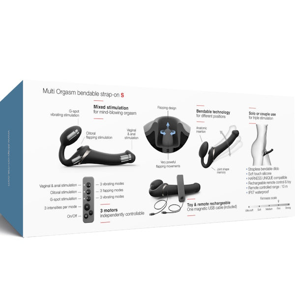 StrapOnMe - Strapless Multi Orgasm Bendable Strap-On Black - Small