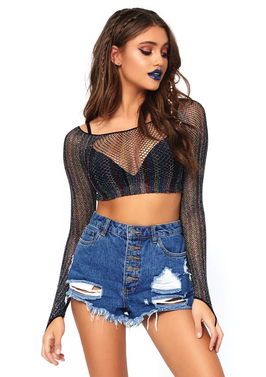 LA 81568 Rainbow Crop Top