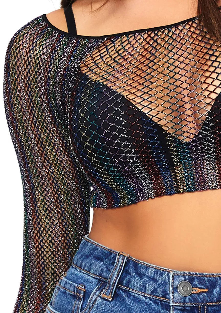 LA 81568 Rainbow Crop Top
